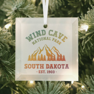 Wind Cave National Park South Dakota  Glass Ornament