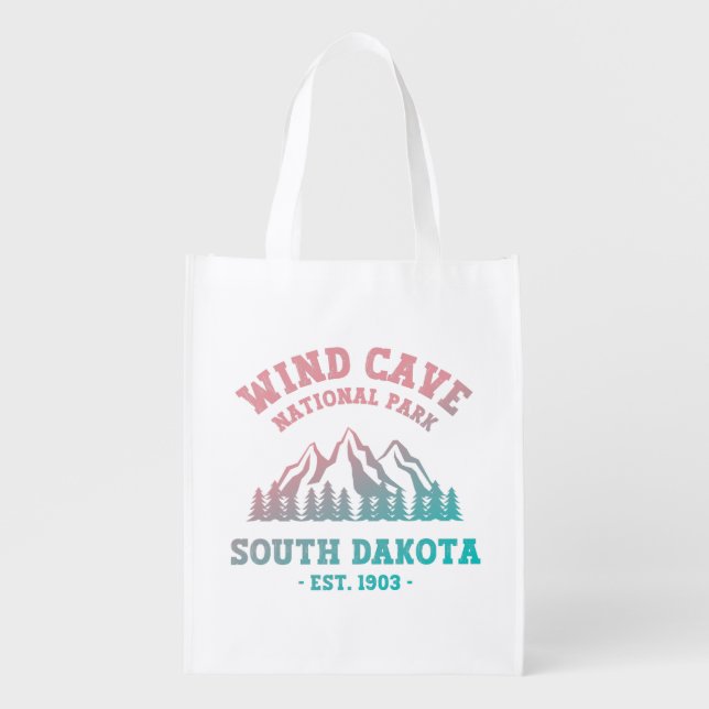 Wind Cave National Park South Dakota Grocery Bag (Front)