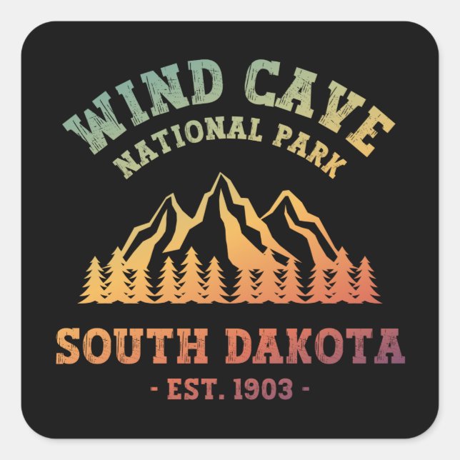 Wind Cave National Park South Dakota Square Sticker (Front)