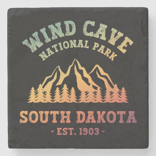 Wind Cave National Park South Dakota Stone Coaster (Front)