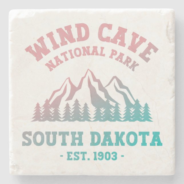 Wind Cave National Park South Dakota Stone Coaster (Front)