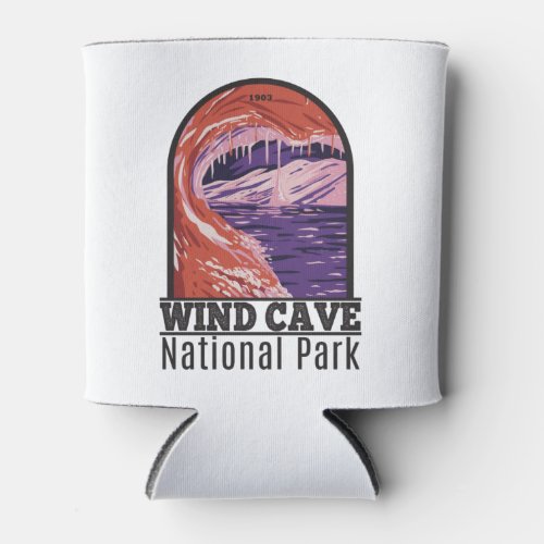 Wind Cave National Park South Dakota Vintage Can Cooler
