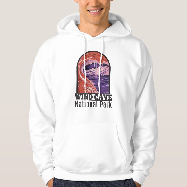Wind Cave National Park South Dakota Vintage Hoodie (Front)
