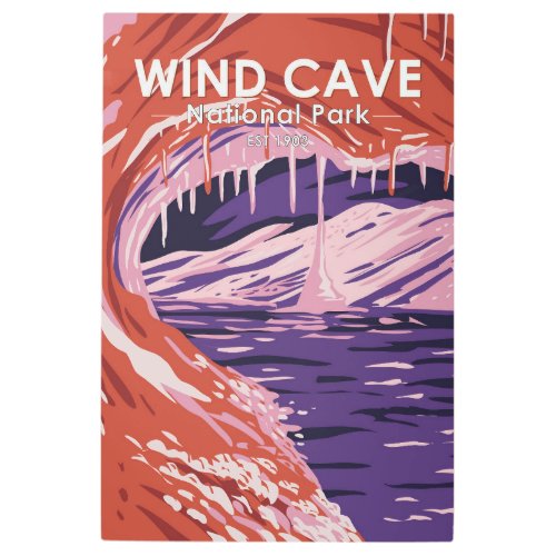 Wind Cave National Park South Dakota Vintage  Metal Print