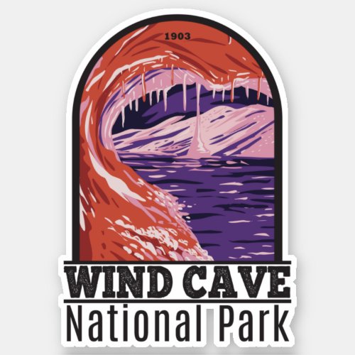 Wind Cave National Park South Dakota Vintage Sticker