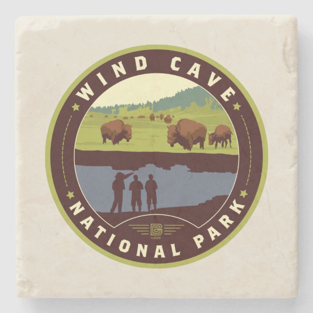 Wind Cave National Park Stone Coaster (Front)