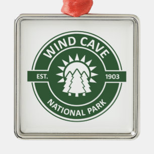Wind Cave National Park Sun Trees Metal Ornament