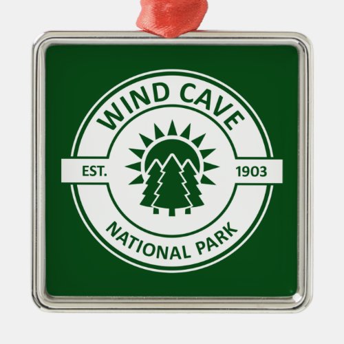 Wind Cave National Park Sun Trees Metal Ornament