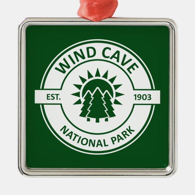 Wind Cave National Park Sun Trees Metal Ornament (Front)