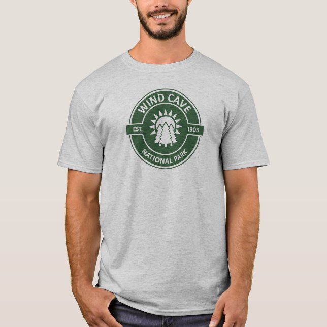 Wind Cave National Park Sun Trees T-Shirt (Front)