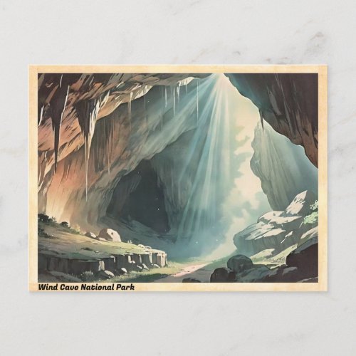 Wind Cave National Park Vintage Postcard