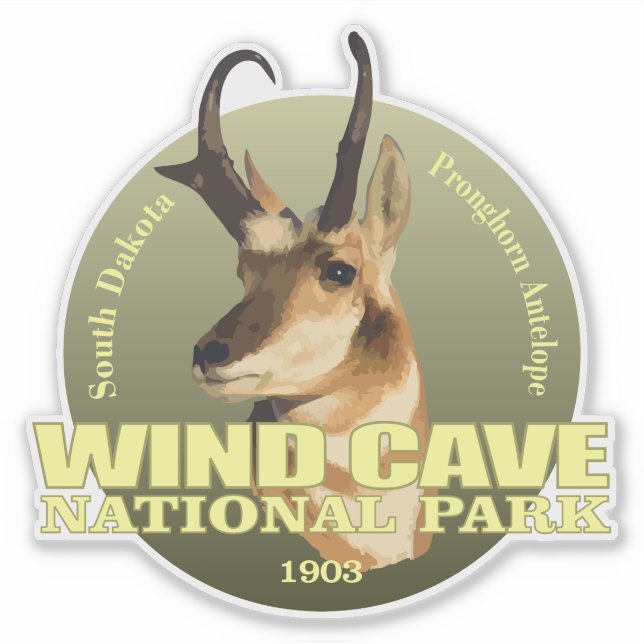 Wind Cave NP (Pronghorn) WT Sticker (Front)
