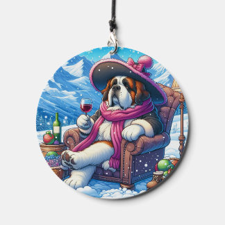 Wind Chimes W/Saint Bernard art