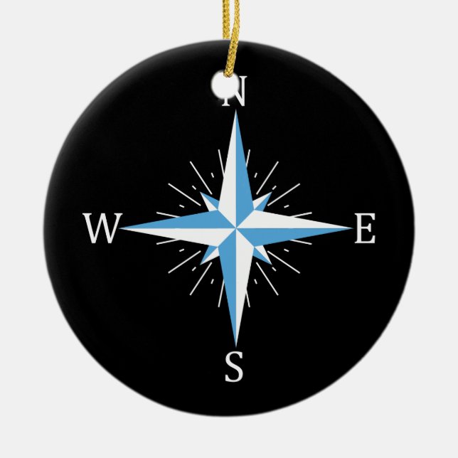 Wind compass ceramic ornament (Front)
