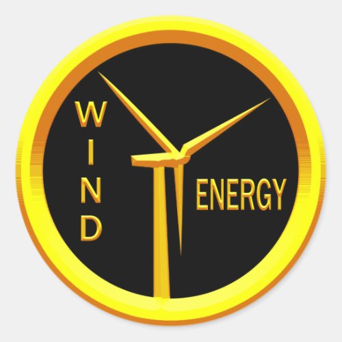 Wind Energy Classic Round Sticker