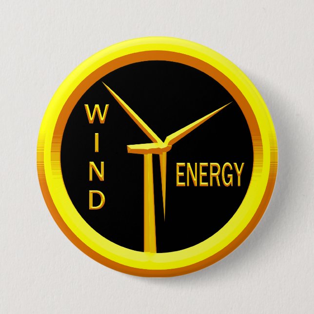 Wind Energy Pinback Button (Front)