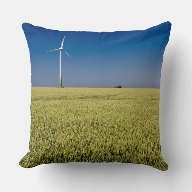 Wind Energy Throw Pillow (Front)