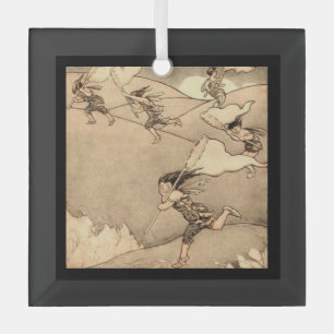 Wind Faeries Catching Wind Glass Ornament