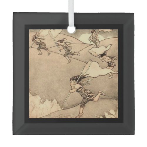 Wind Faeries Catching Wind  Glass Ornament