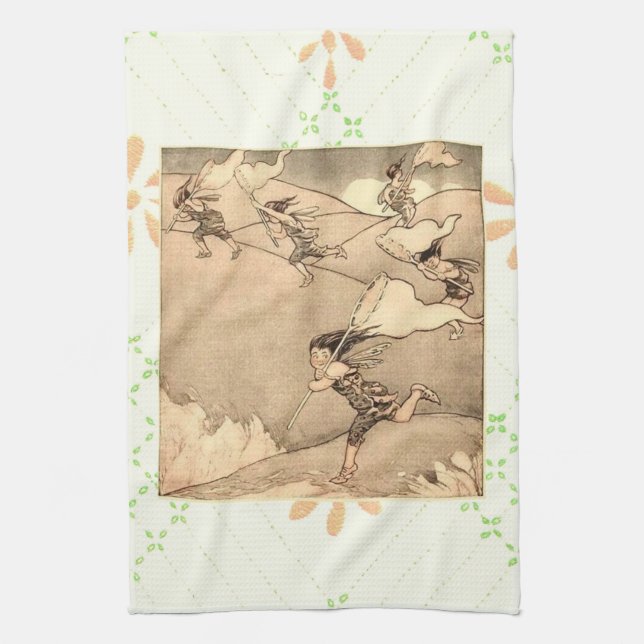 Wind Faeries Catching Wind Towel (Vertical)