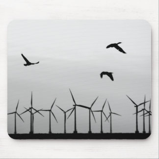 Wind farm and birds mouse pad