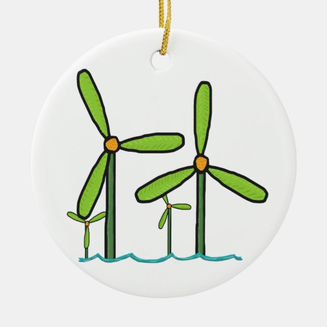 Wind Farm Ceramic Ornament (Front)