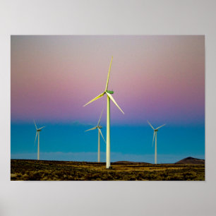 Wind Farm Wind Energy at Dusk Jigsaw Puzzle Poster