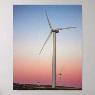 Wind Farm Wind Energy at Dusk Poster