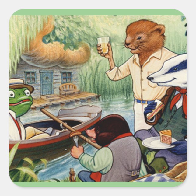 Wind in the Willows Square Sticker (Front)