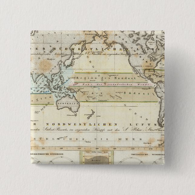 Wind Map of Earth Button (Front)