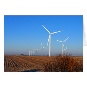 Wind Mill Turbine in an Autumn Afternoon Cards