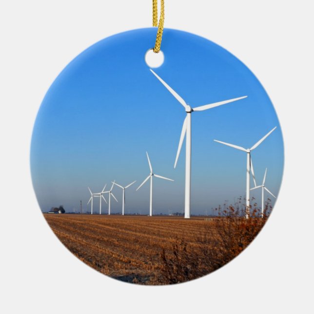 Wind mills.JPG Ceramic Ornament (Front)