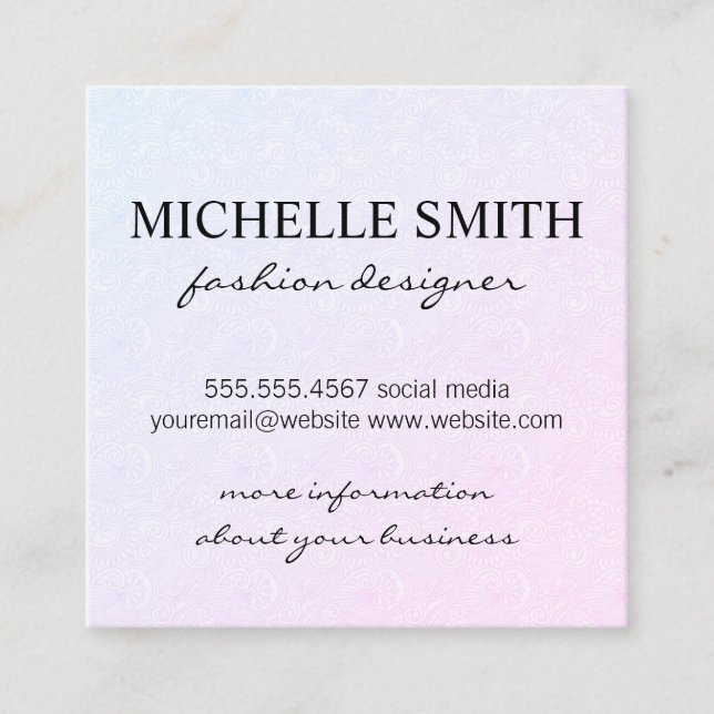 Wind Pattern Square Business Card (Front)