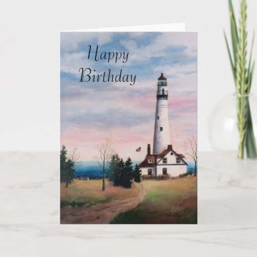 Wind Point Light Birthday Card