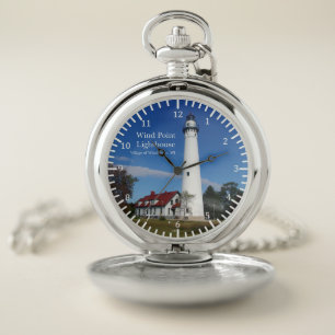 Wind Point Lighthouse pocket watch