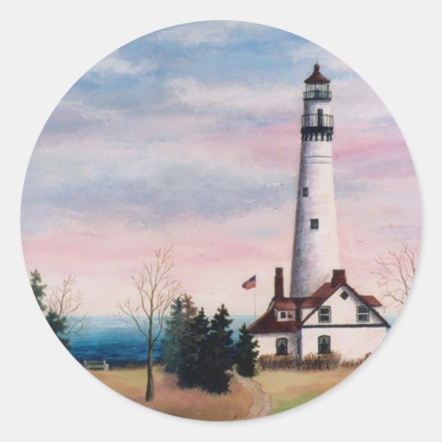 Wind Point Lighthouse Sticker (Front)