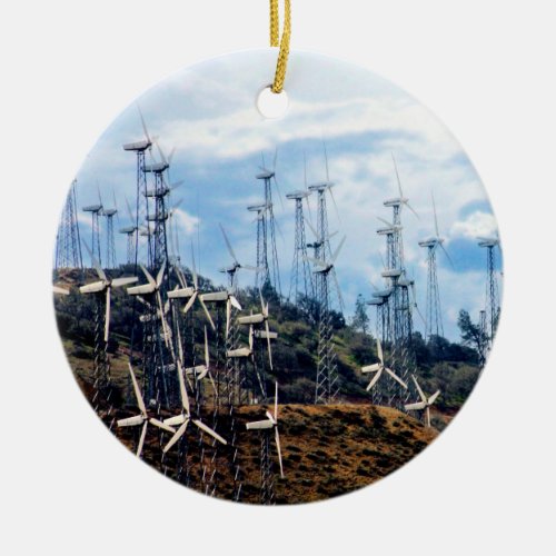 Wind Power 3  Mojave Tehachapi Wind Farm Ceramic Ornament