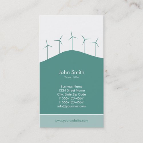 Wind power _ aqua turbines business card template