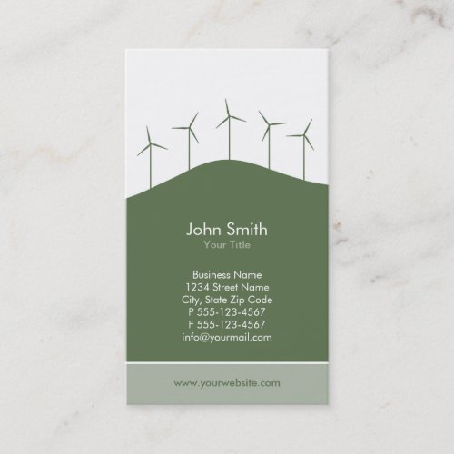 Wind power _ green turbines business card template