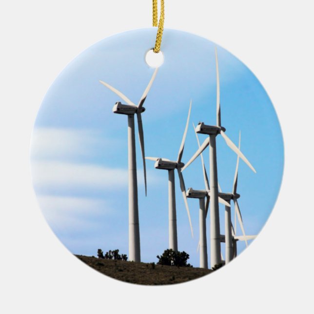 Wind Power Mojave Tehachapi Wind Farm Ceramic Ornament (Front)