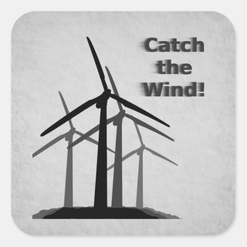Wind Power Square Sticker