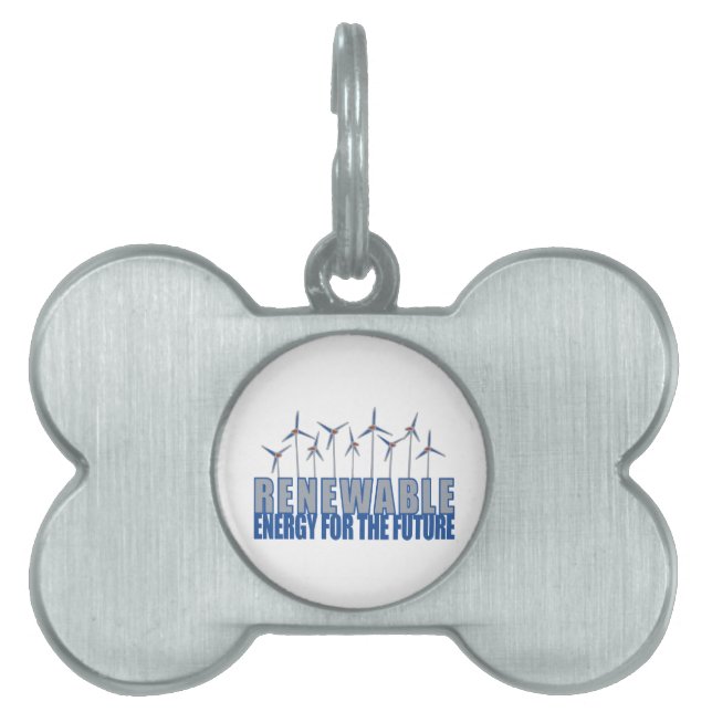 Wind Power Turbines Pet Tag (Front)