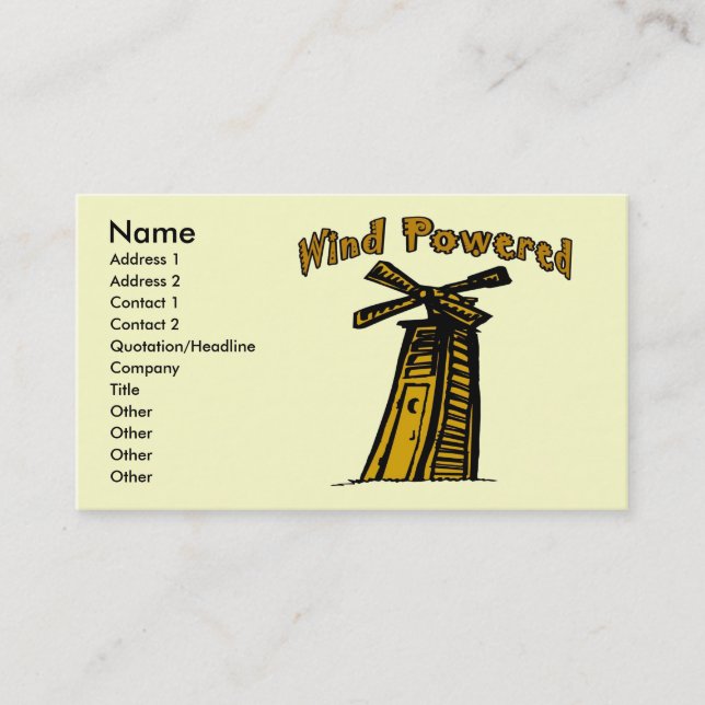 Wind Powered Outhouse, Business Card (Front)
