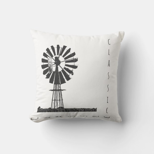Wind-pump silhouette pillow (Front)