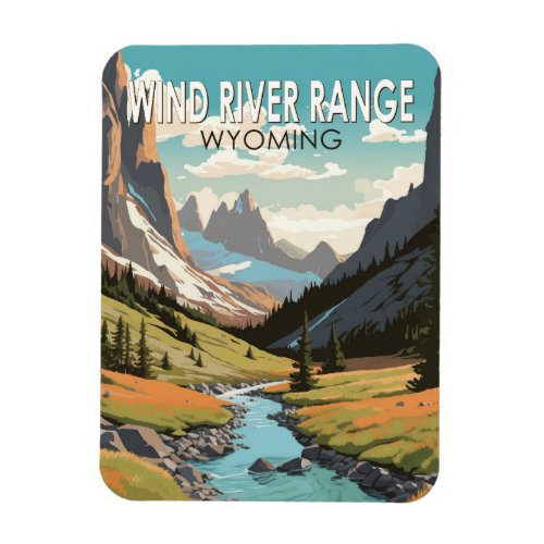 Wind River Range Wyoming Travel Art Vintage Magnet