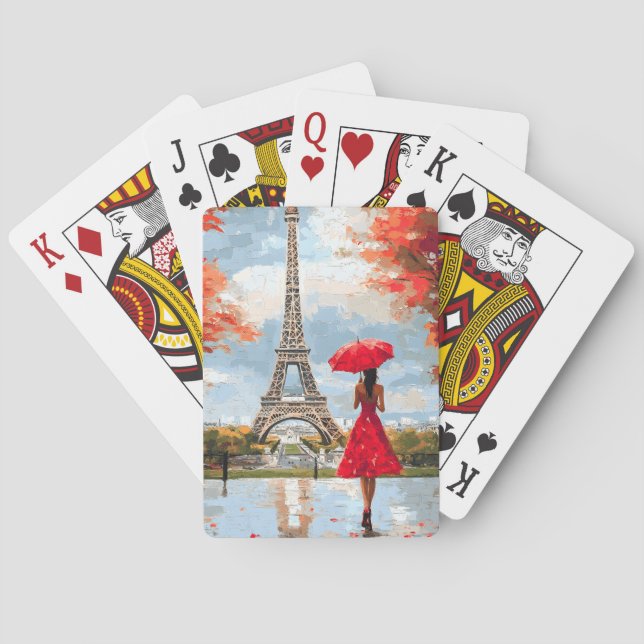 Wind Romance Paris Chic Walk Poker Cards (Back)