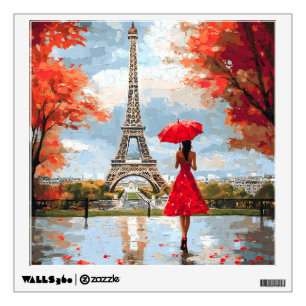 Wind Romance Paris Chic Walk Wall Decal