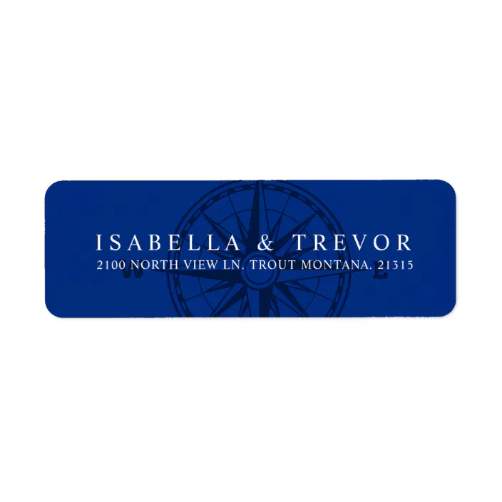 Name Labels Compass,Blue Windrose Anchor Address Tags