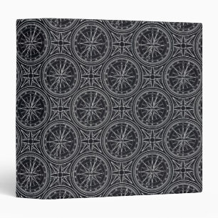 Wind Rose Compass Pattern 3 Ring Binder