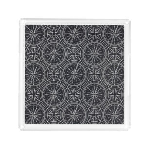 Wind Rose Compass Pattern Acrylic Tray
